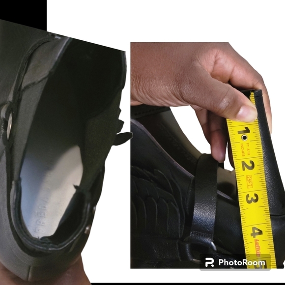 Freda salvador BLACK LEATHER HARNESS FRINGES OPEN TOE ANKLE BOOTS WOMEN’… - Picture 16 of 16